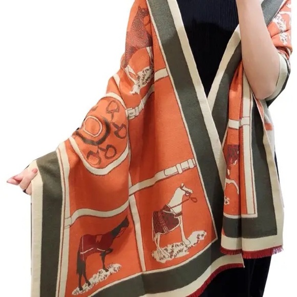Equestrian themed pashmina designer inspired - Picture 1 of 10